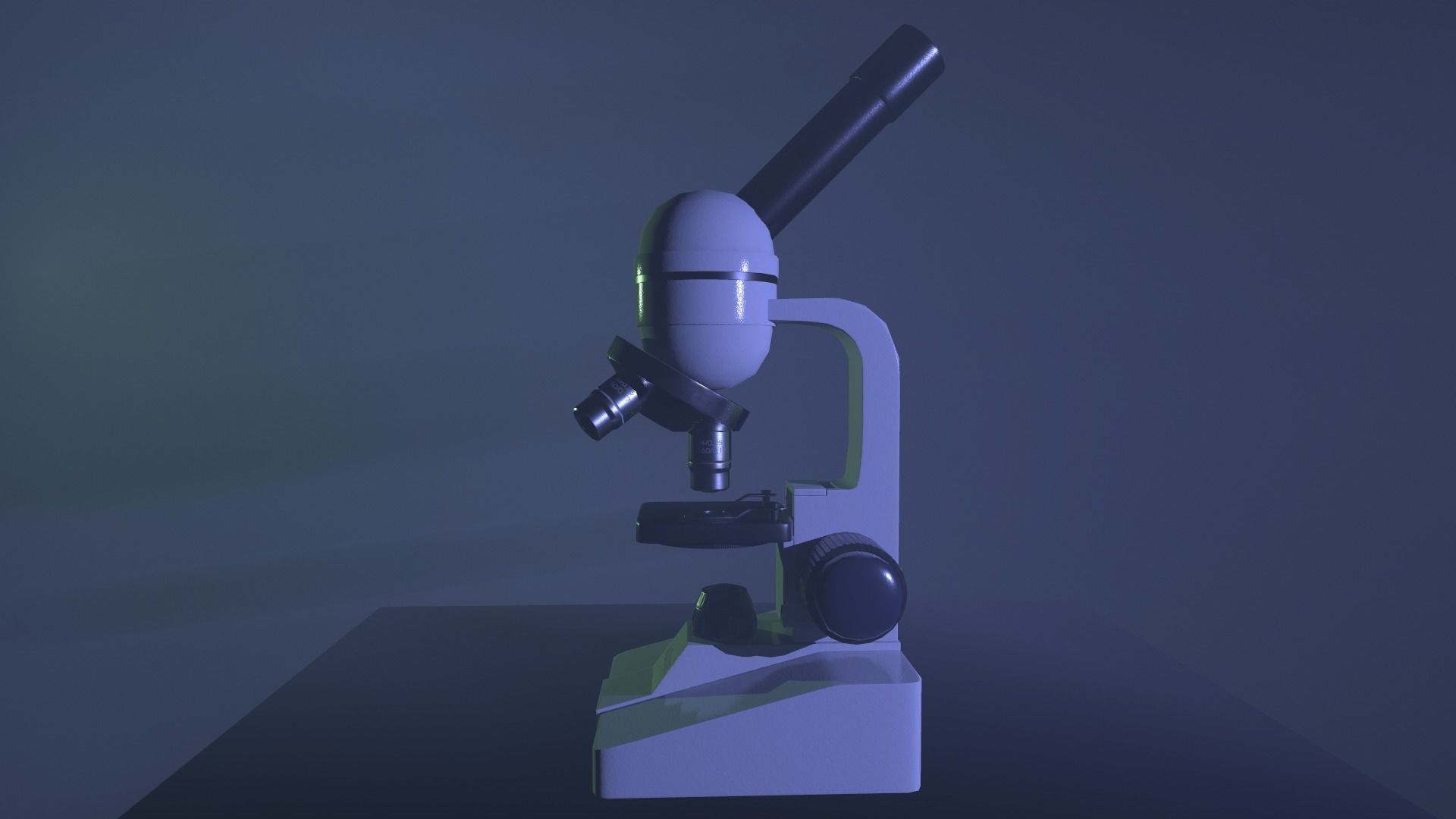 Microscope Low-poly 3D model_6