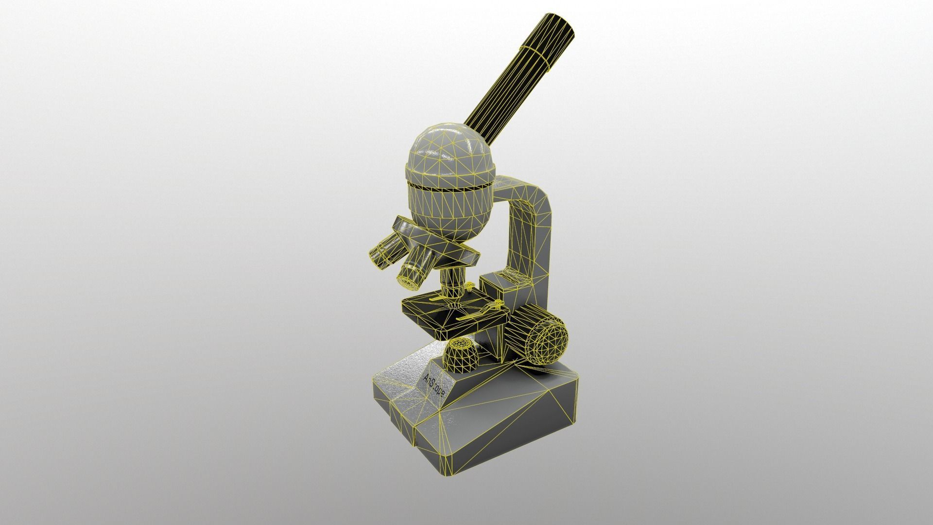 Microscope Low-poly 3D model_8