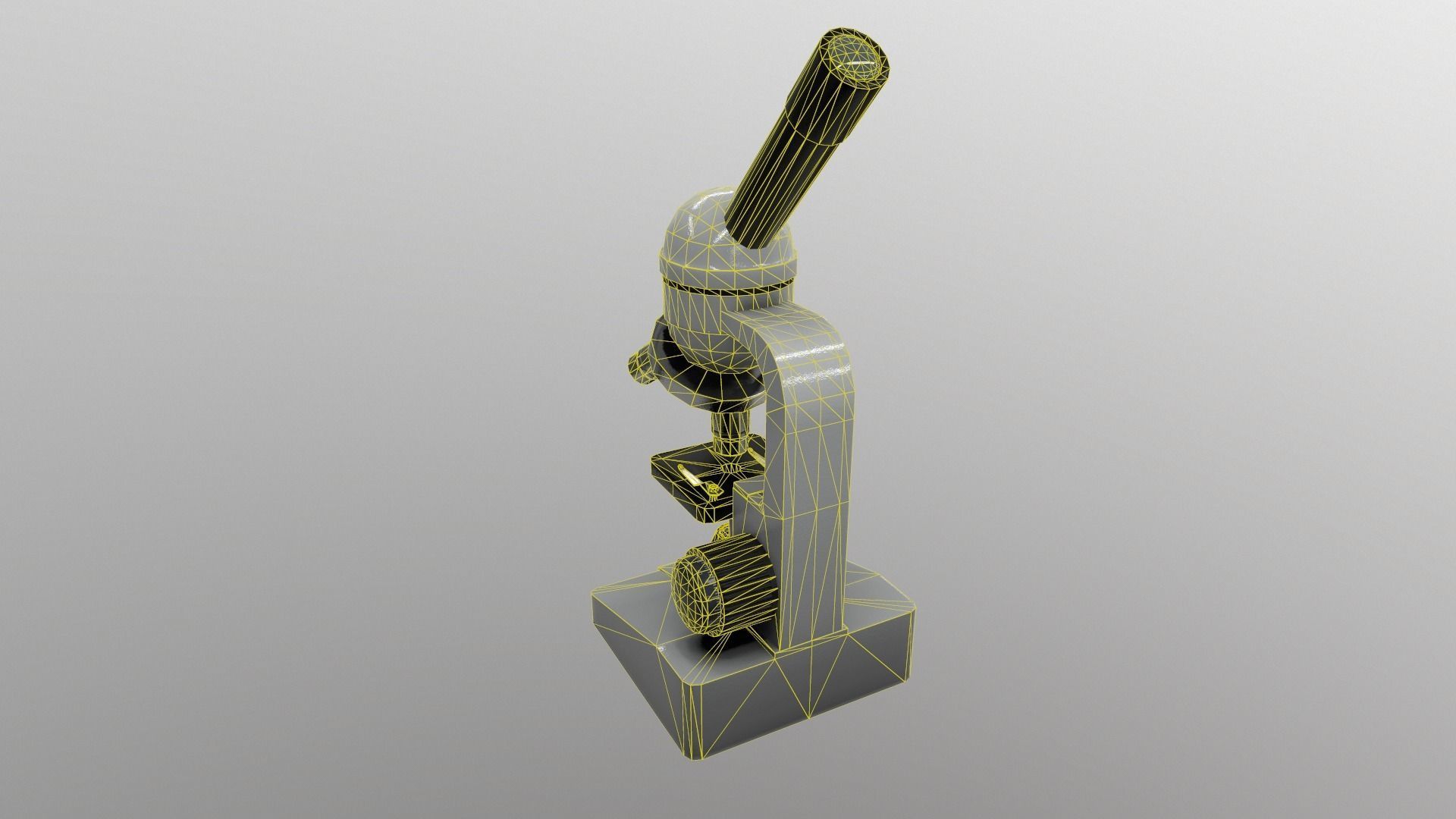 Microscope Low-poly 3D model_9