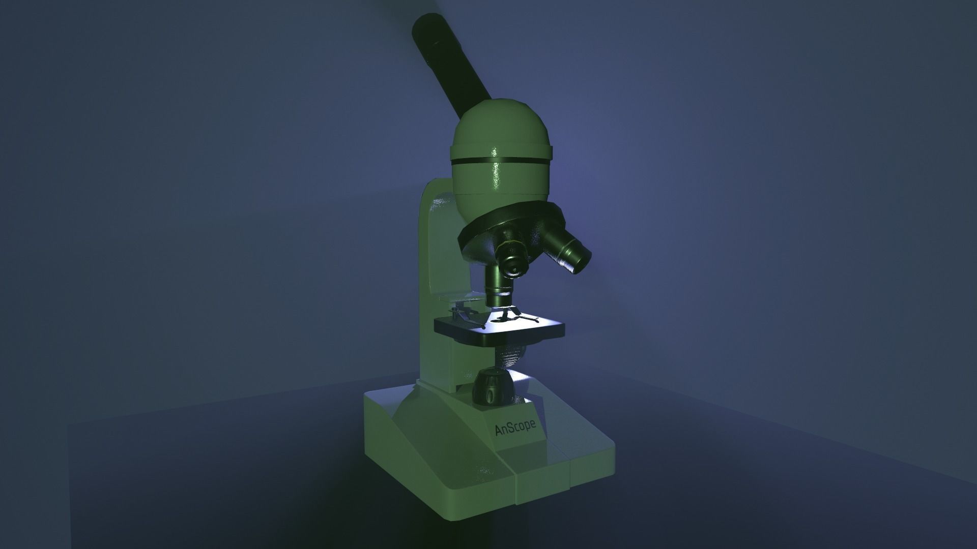 Microscope Low-poly 3D model_14