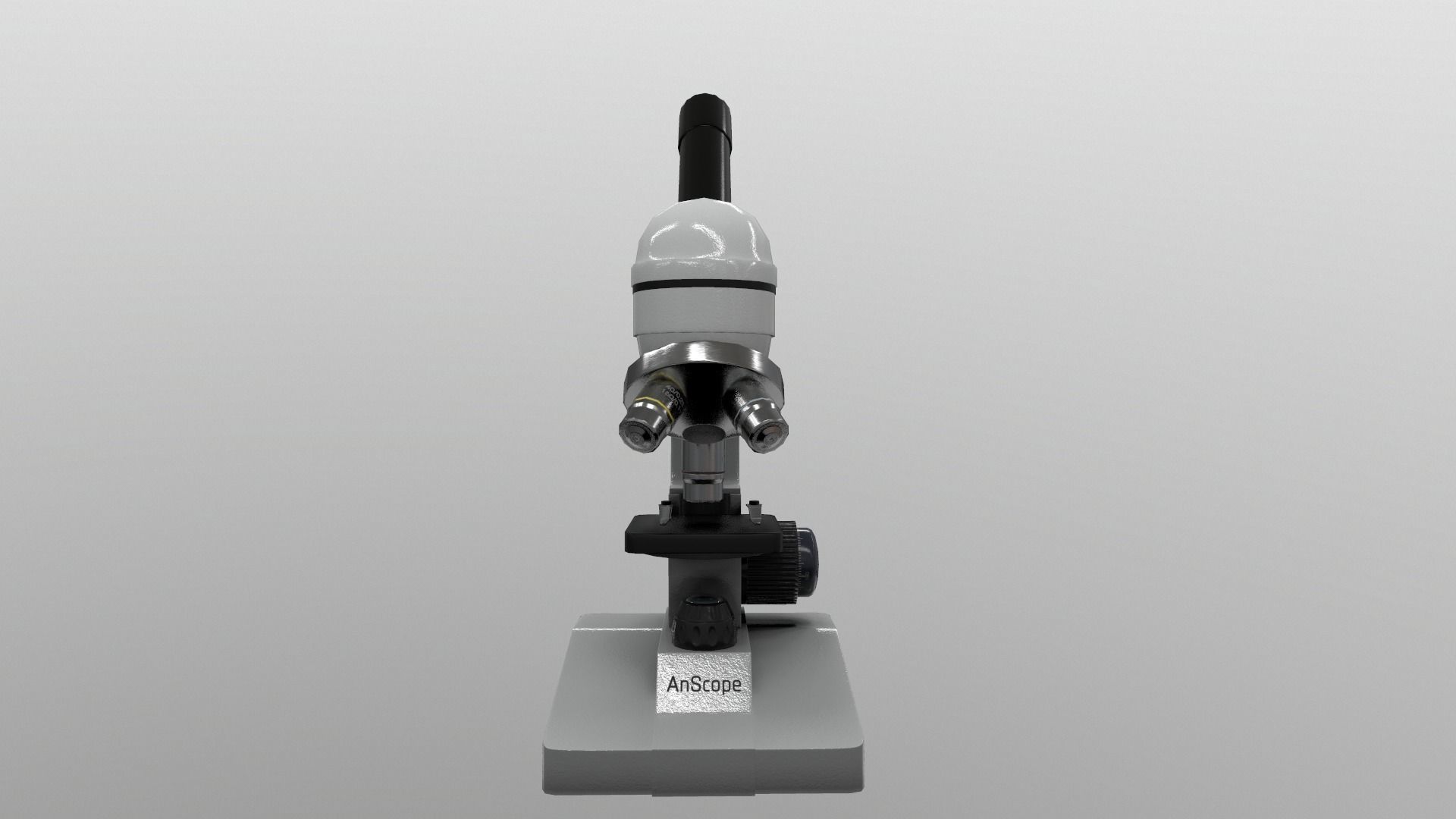Microscope Low-poly 3D model_5