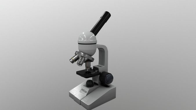 Microscope Low-poly 3D model