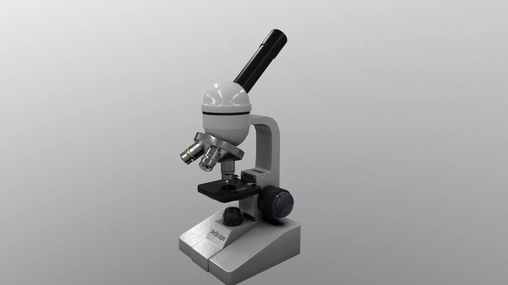 Microscope Low-poly 3D model_0
