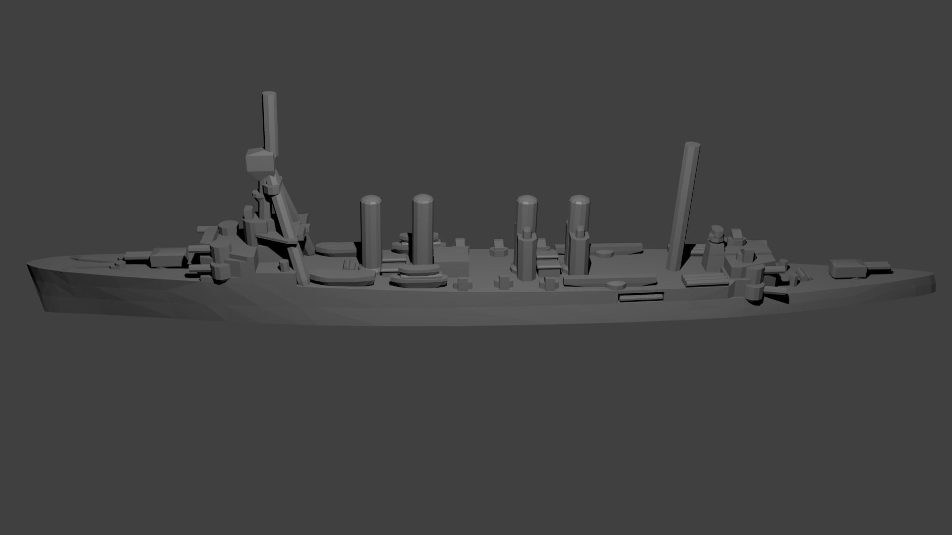 US Omaha Class Cruiser Warship 3D print model_2
