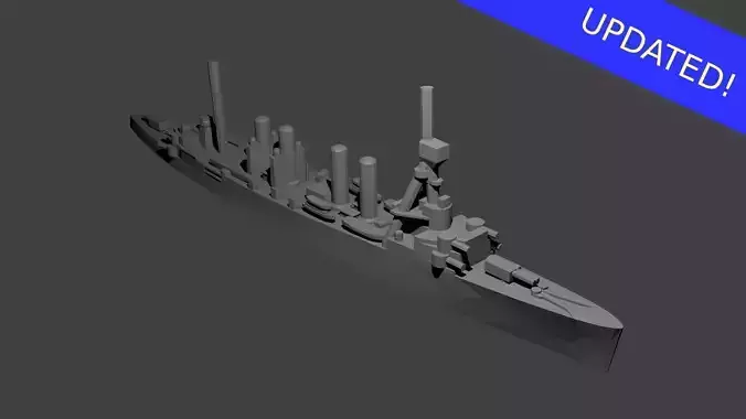 US Omaha Class Cruiser Warship 3D print model