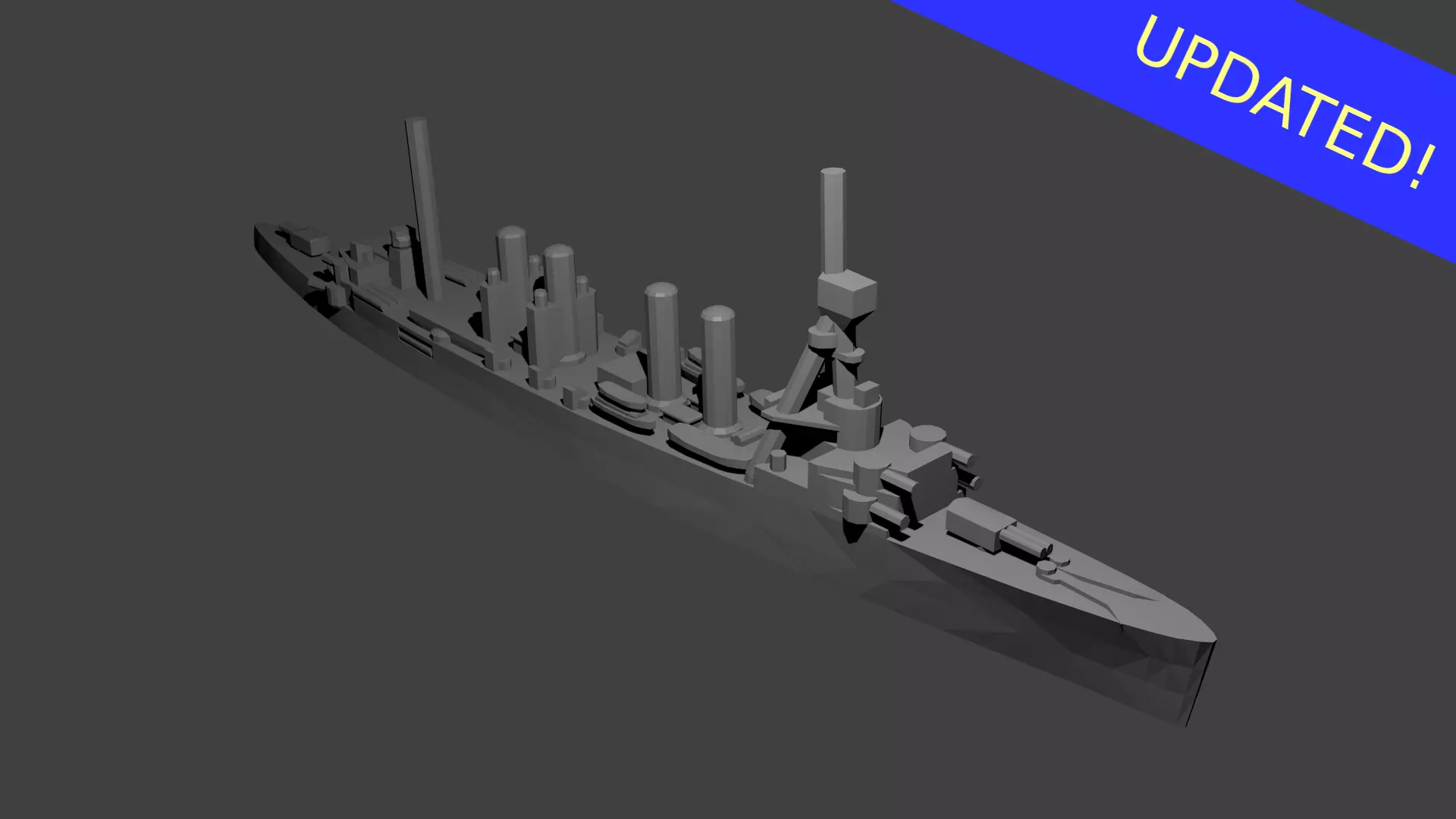 US Omaha Class Cruiser Warship 3D print model_0