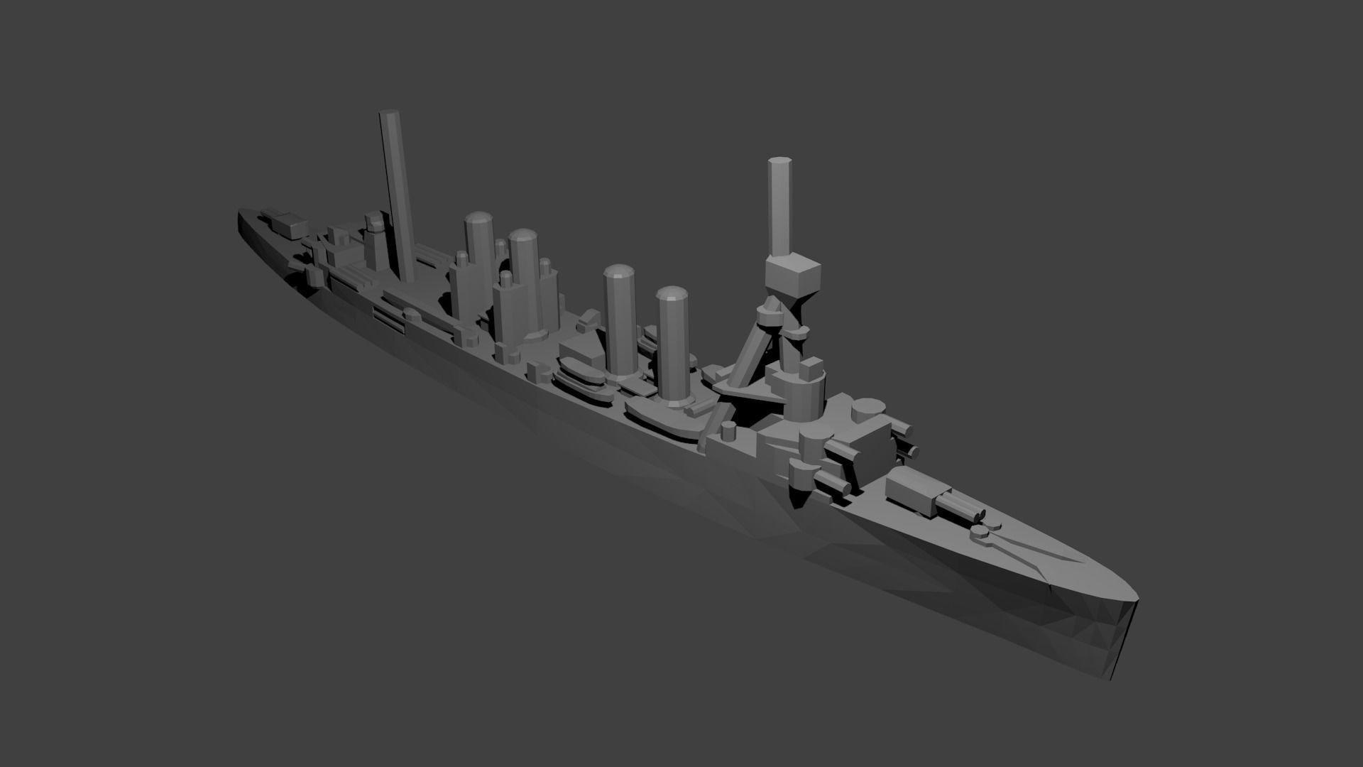 US Omaha Class Cruiser Warship 3D print model_1