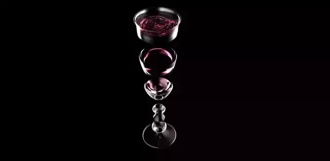 Splitting wine glass 02 Free 3D model