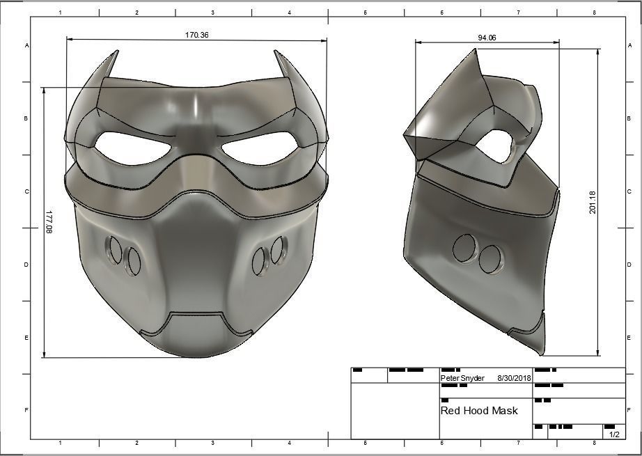 Red Hood Mask 3D model 3D printable | CGTrader