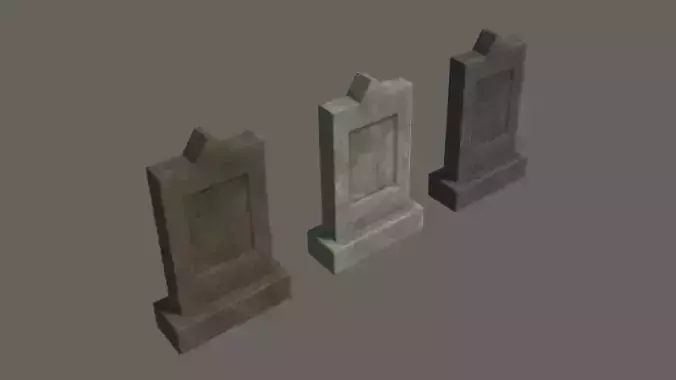 Grave 1 - PBR gravestone Low-poly 3D model