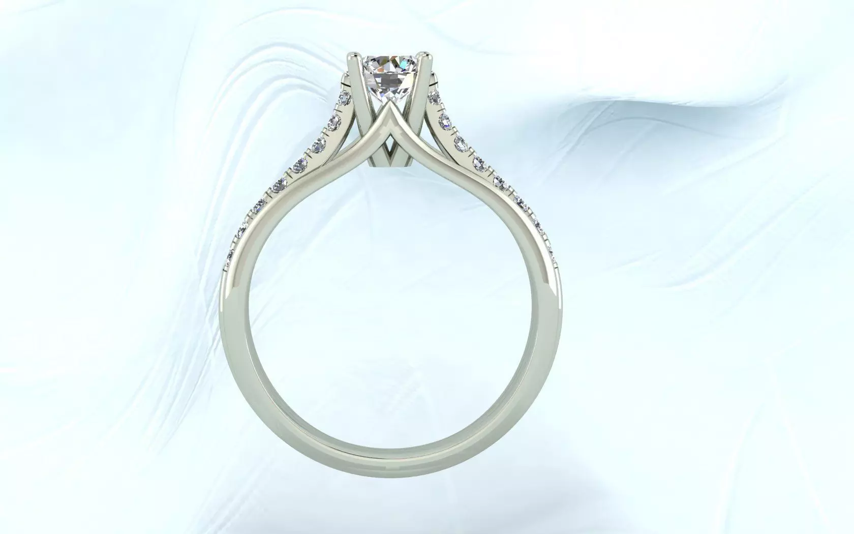 Single stone ring 3D print model