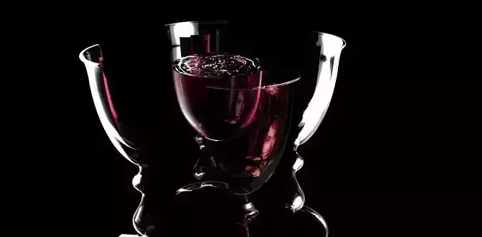 Splitting wine glass