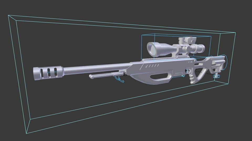 MK Tac-95 Sniper Rifle Low-poly 3D model_8