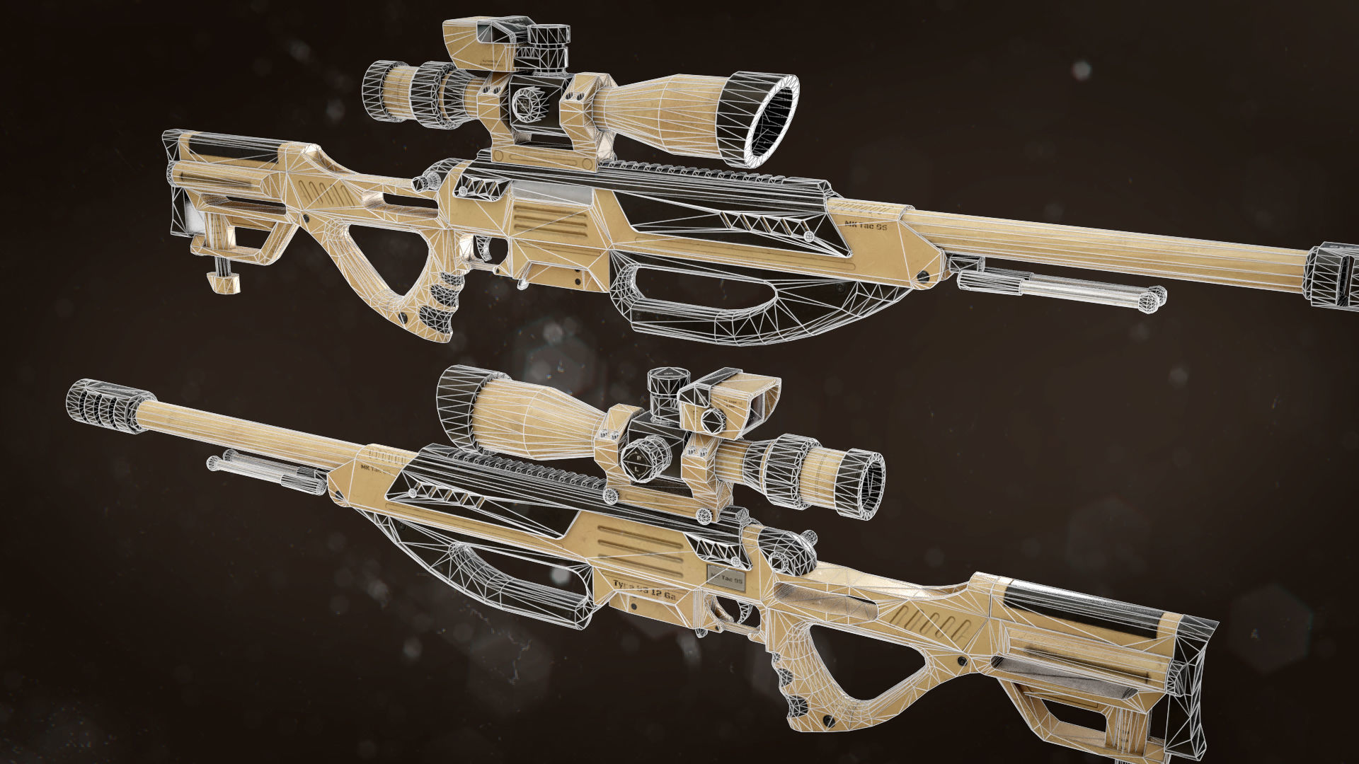 MK Tac-95 Sniper Rifle Low-poly 3D model_7