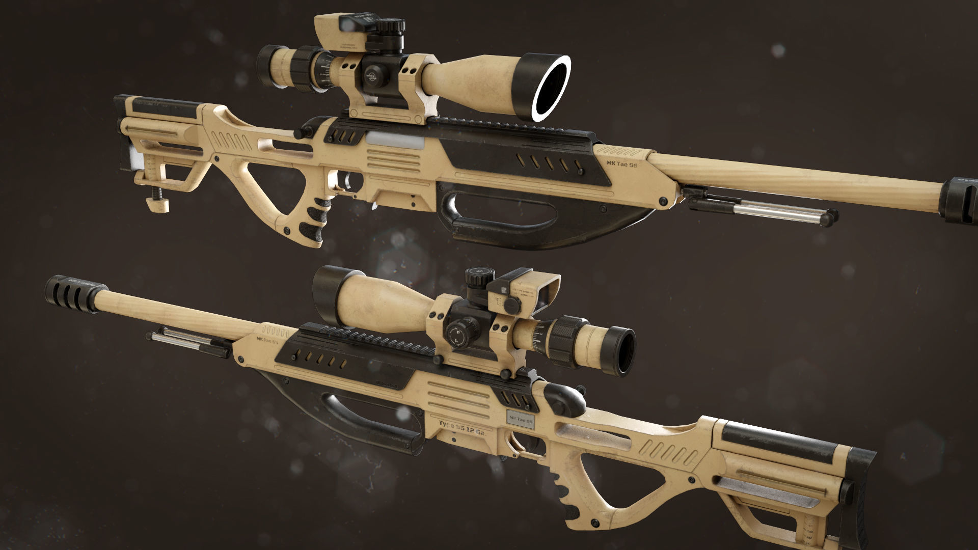 MK Tac-95 Sniper Rifle Low-poly 3D model_6