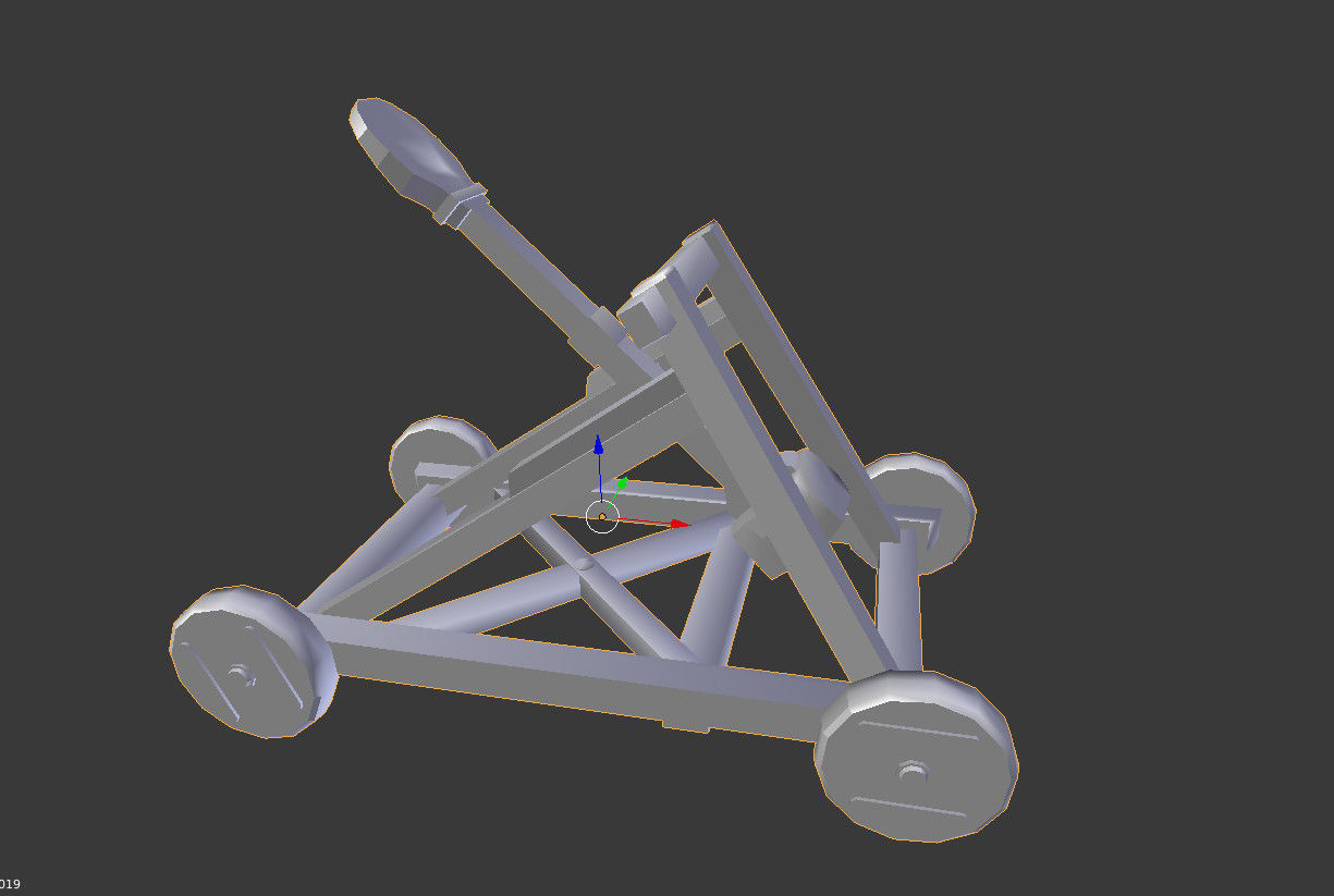 low poly medieval catapult Low-poly 3D model_5