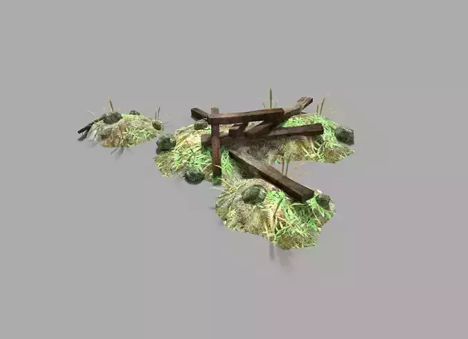 low poly medieval pile