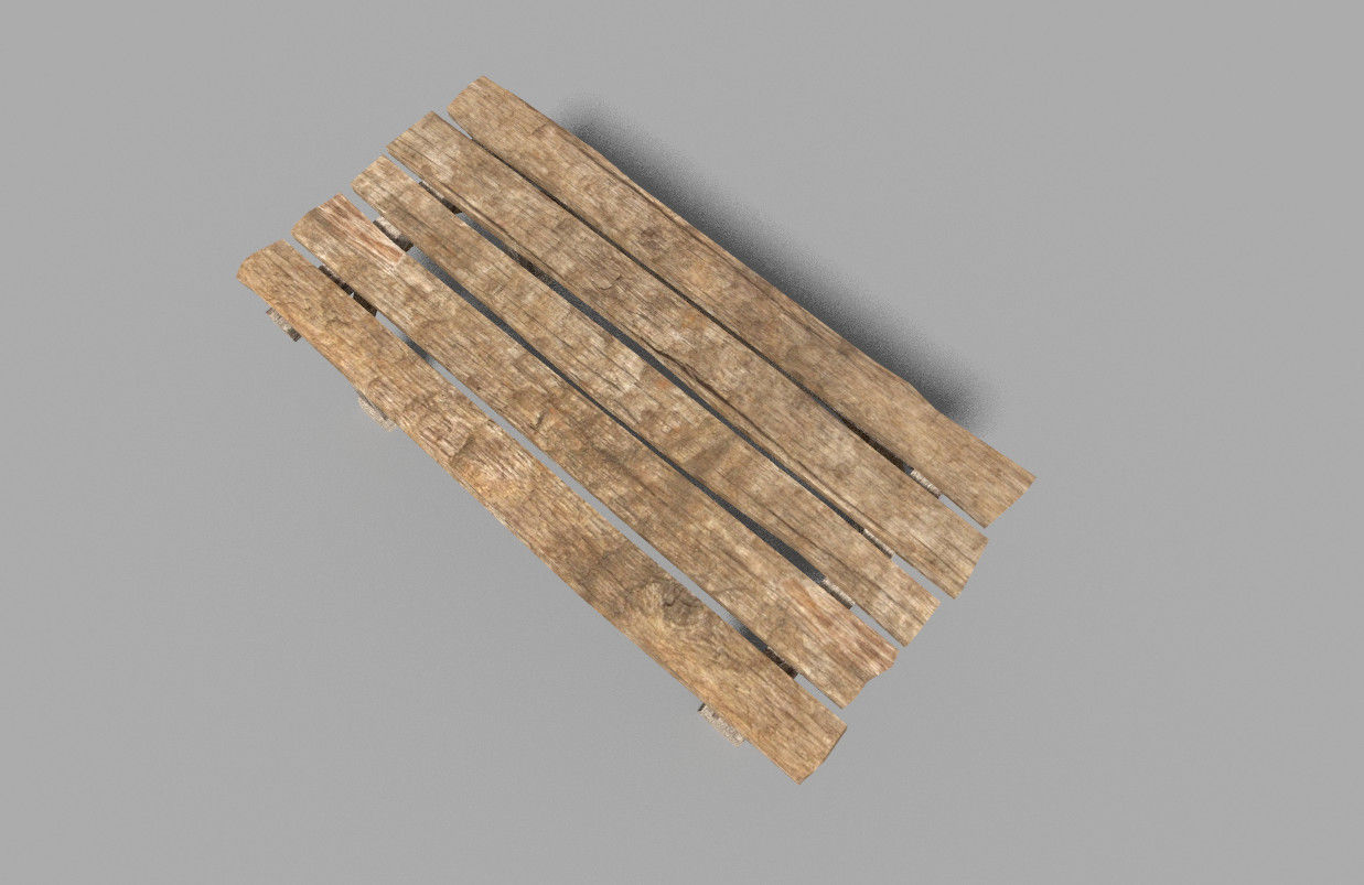 low poly medieval table Low-poly 3D model_1