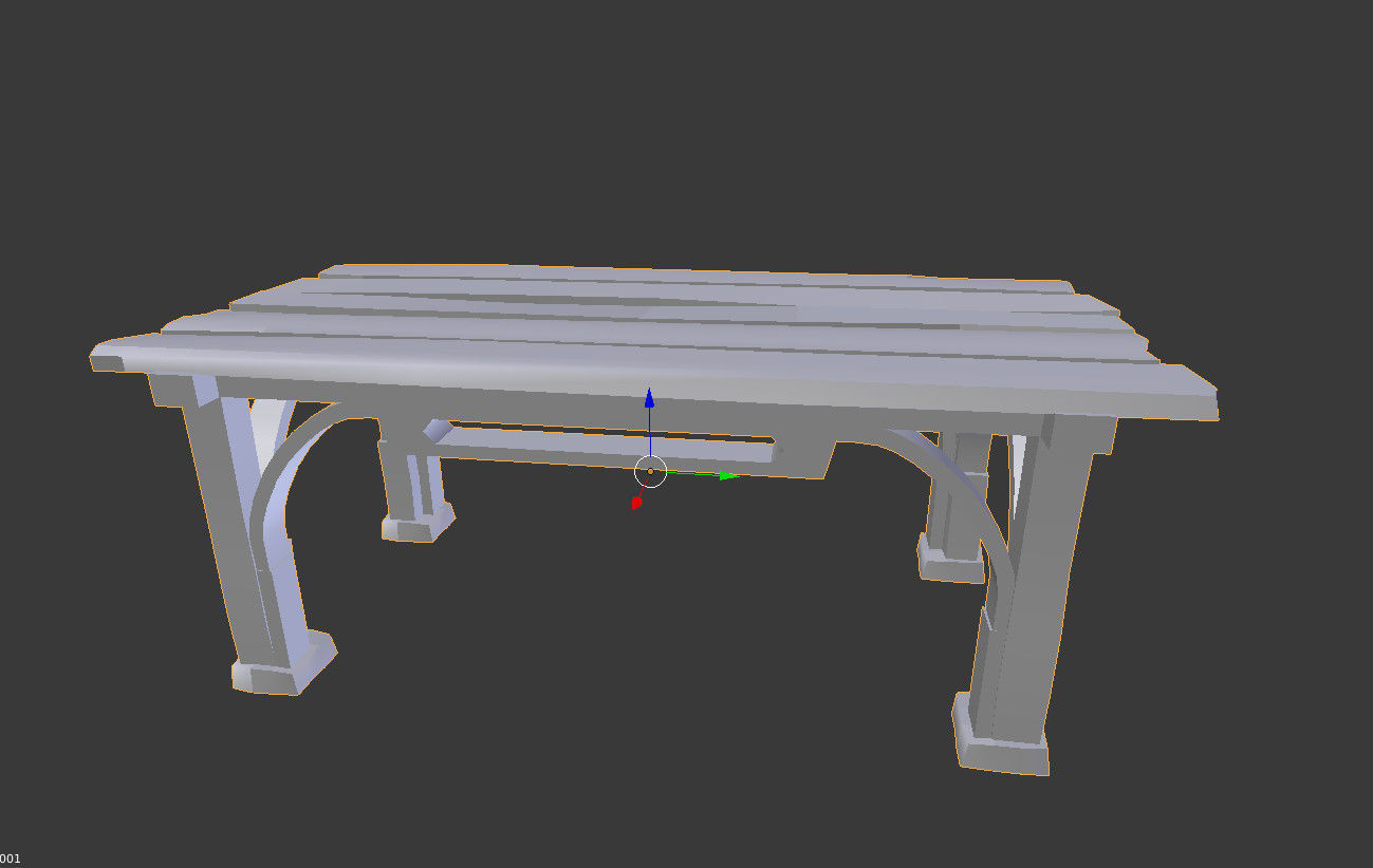 low poly medieval table Low-poly 3D model_3