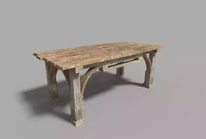 low poly medieval table Low-poly 3D model
