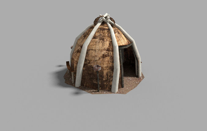 low poly medieval tent Low-poly 3D model