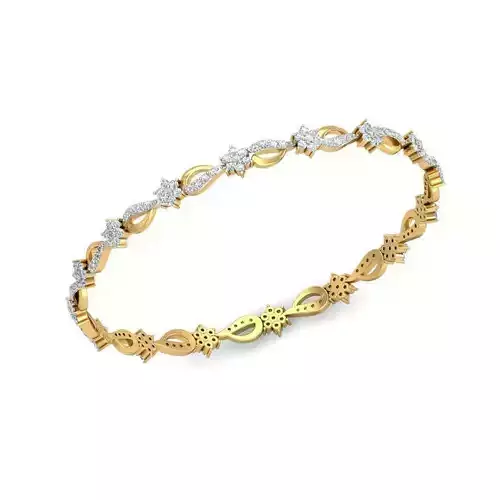 Floral Gold Eternity Ring With Diamonds