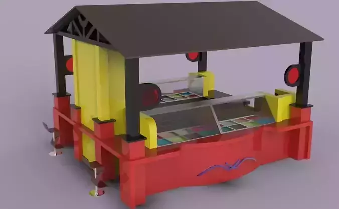 Kiosk 4 food stand with roof