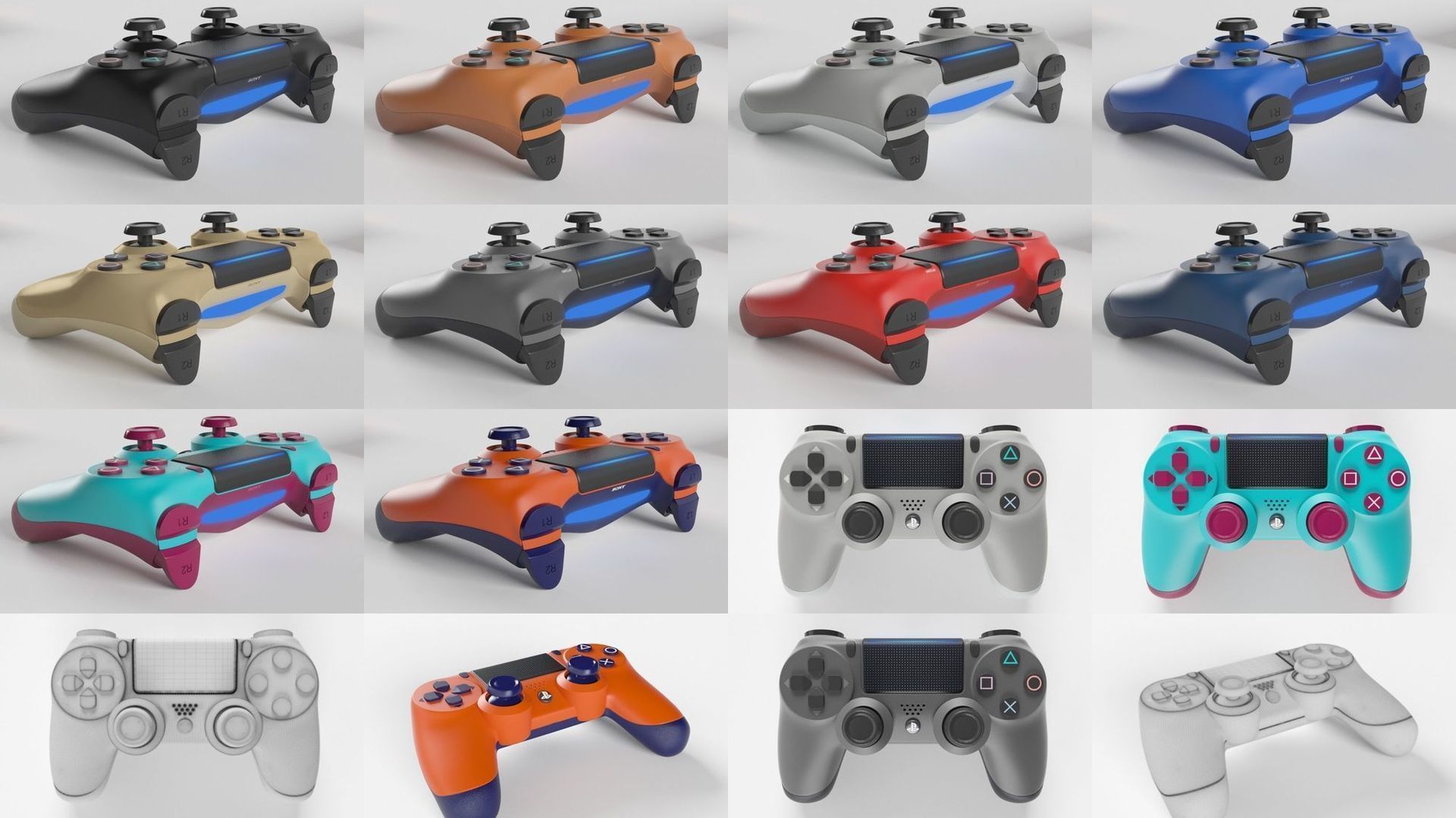 Sony PlayStation 4 DualShock Controller Special Edition Pack 3D Model Collection_14