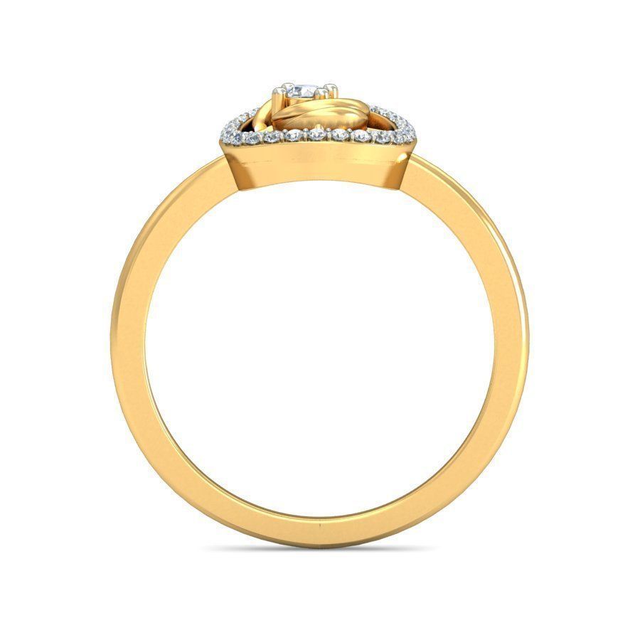 Drop Shaped Gold Ring With Diamonds 9 3D print model_2