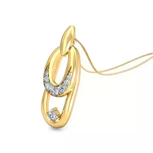 Oval Shaped Gold Pendant With Diamonds 12