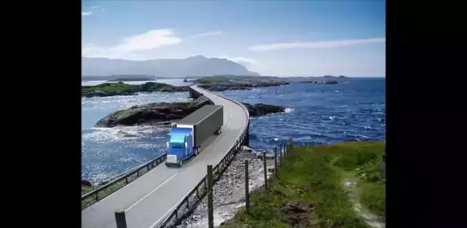 Semi truck tautliner Free 3D model