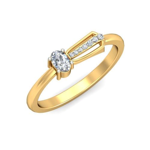 Gold Engagement Ring With Diamonds 246 3D print model