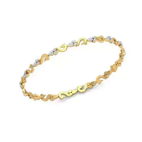 Floral Gold Eternity Ring With Diamonds 9