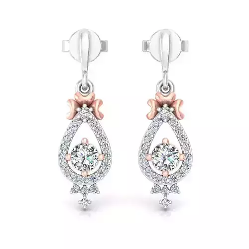 Drop Shaped Drop Earrings With Diamonds 19