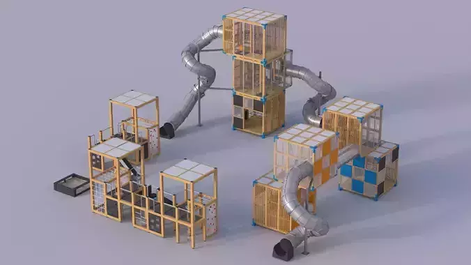 Modern playground 4 3D model