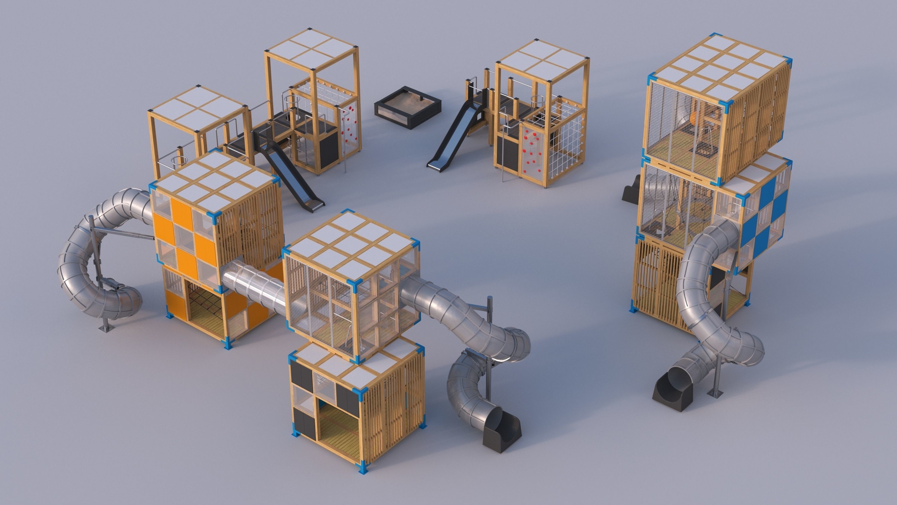 Modern playground 4 3D model_1