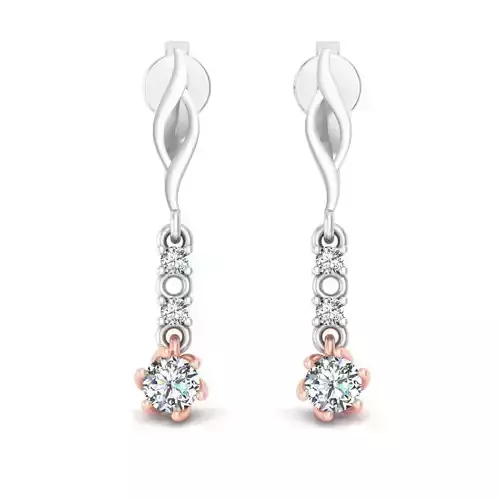 Flower Shaped Drop Earrings With Diamonds 27