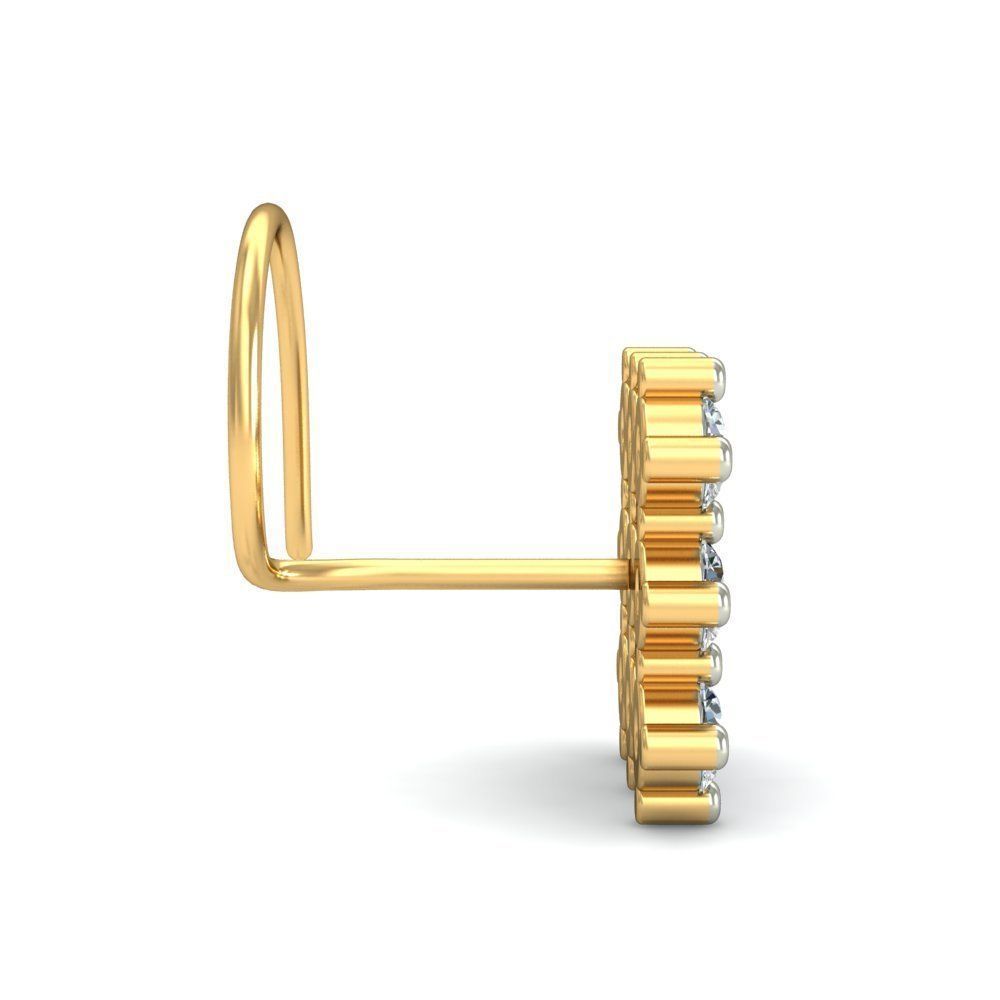 Square Shaped Nose Stud With Diamonds 3D print model_1