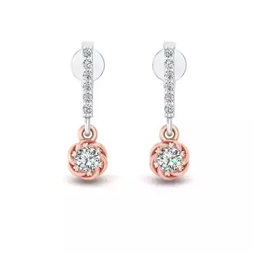 Flower Shaped Drop Earrings With Diamonds 28