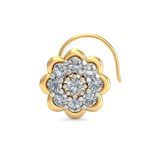 Flower Shaped Nose Stud With Diamonds 3D print model