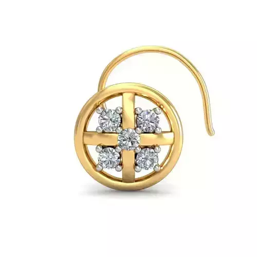 Round Shaped Nose Stud With Diamonds 1
