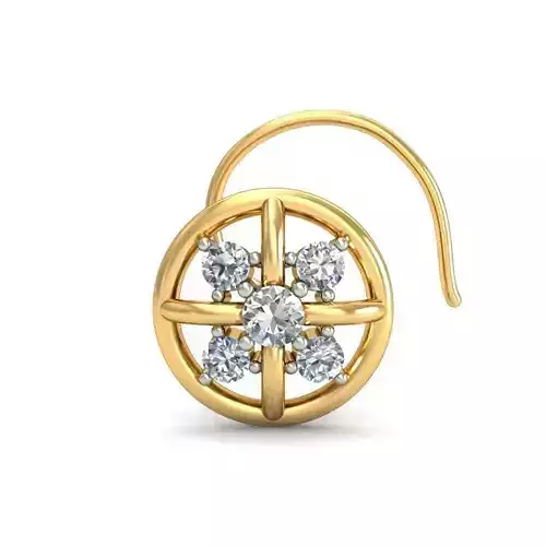 Round Shaped Nose Stud With Diamonds 2