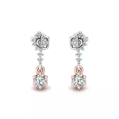 Flower Shaped Drop Earrings With Diamonds 30