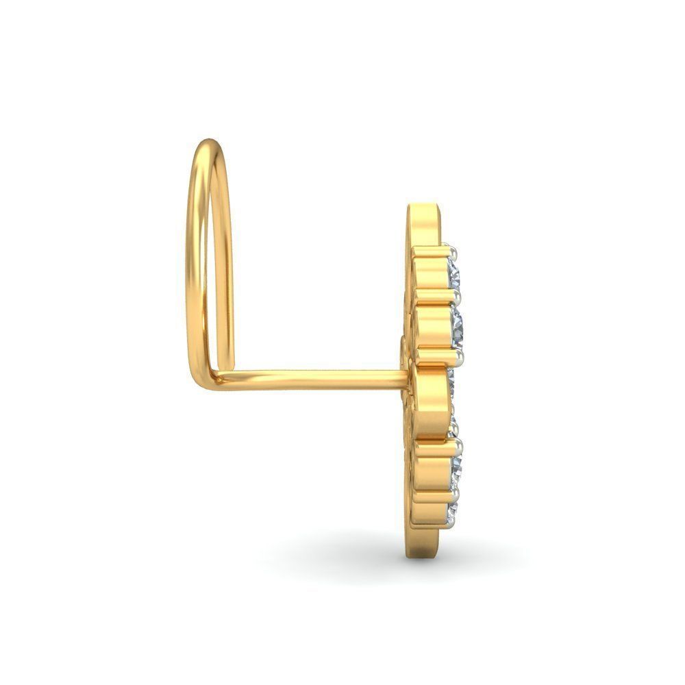 Flower Shaped Nose Stud With Diamonds 4 3D print model_1