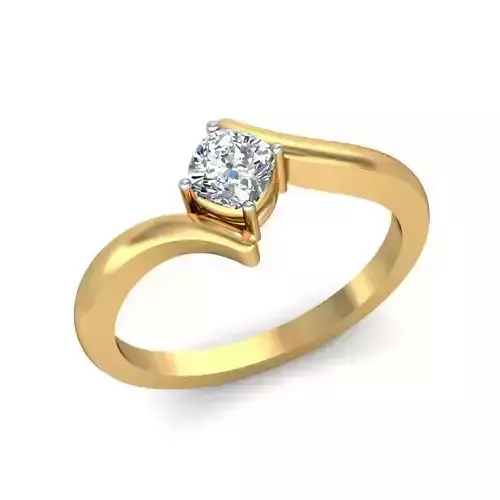 Spiral Gold Ring With Diamonds 58