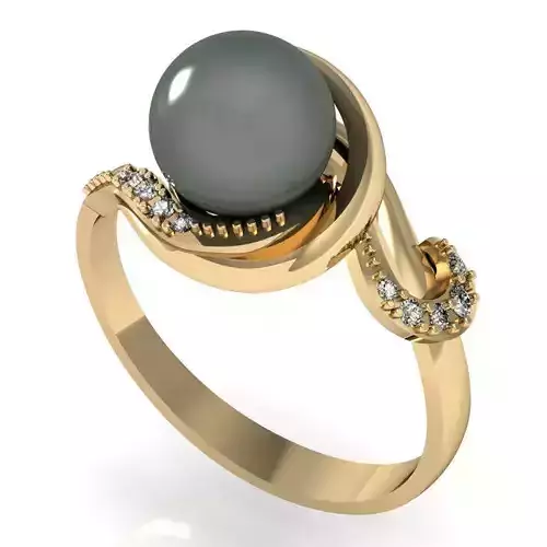 fashion ring with pearl 