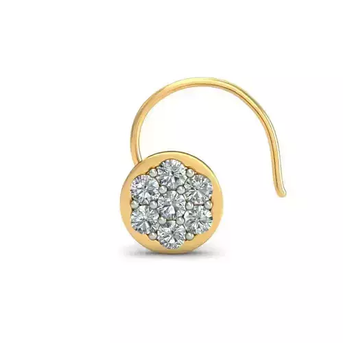 Round Shaped Nose Stud With Diamonds 3