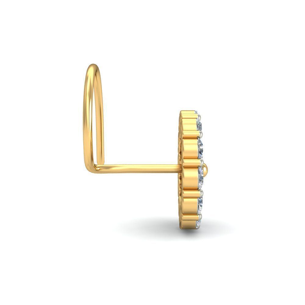 Flower Shaped Nose Stud With Diamonds 5 3D print model_1