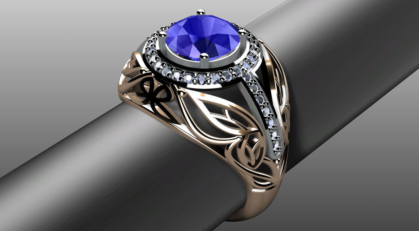 lady ring  3D print model_4