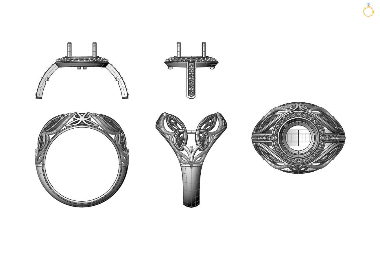 lady ring  3D print model_2